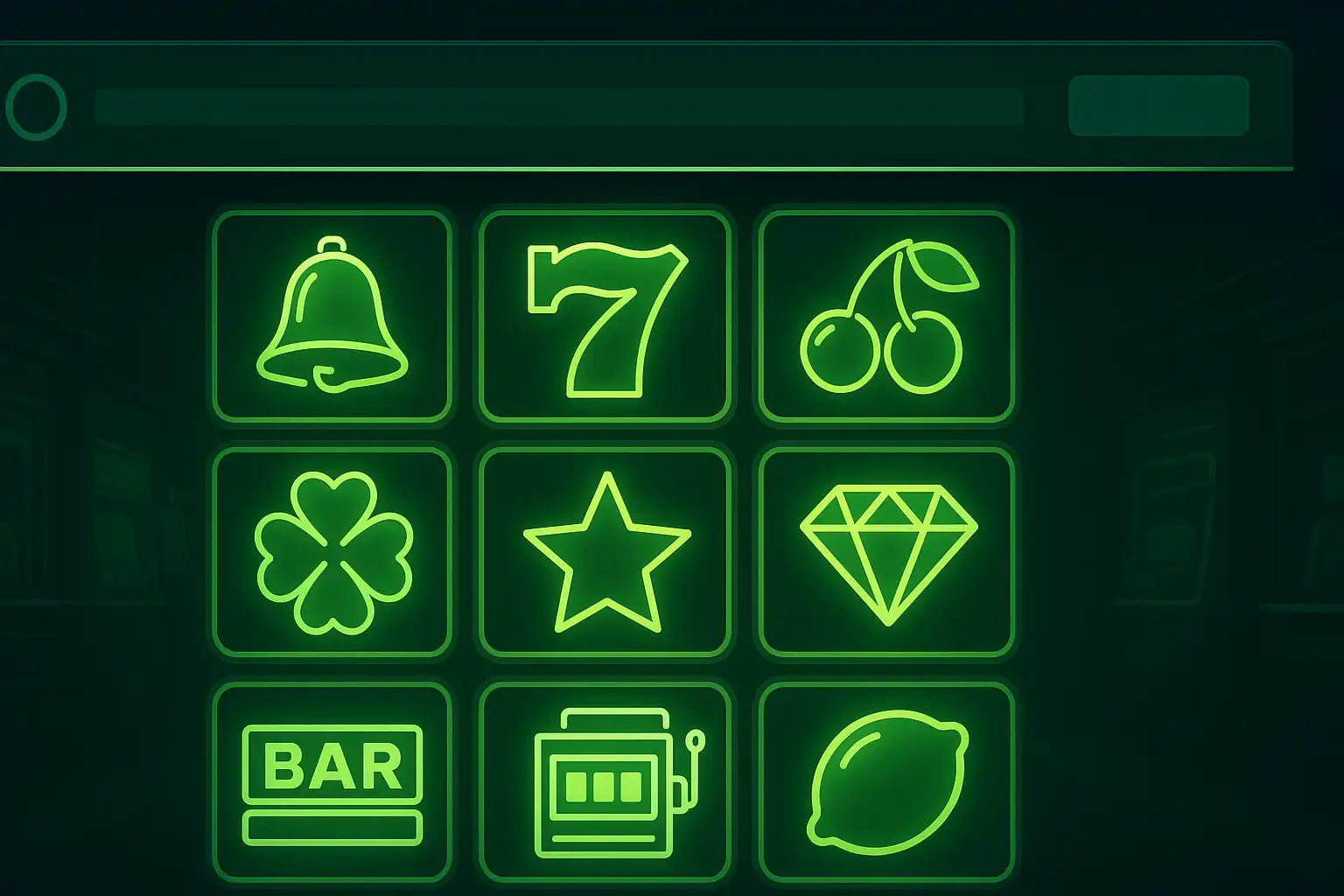 Grid of slot machine thumbnails displayed on a dark casino lobby interface